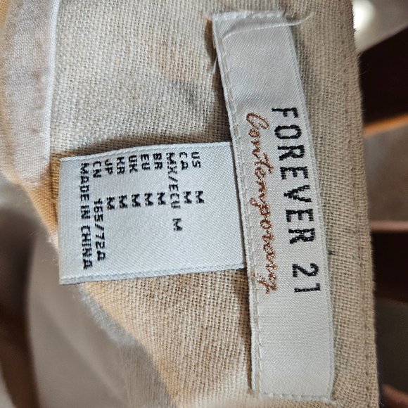 Linen Wrap-around (Lined) Creme Mini Skirt - Forever 21 Contemporary - Medium - Picture 10 of 10